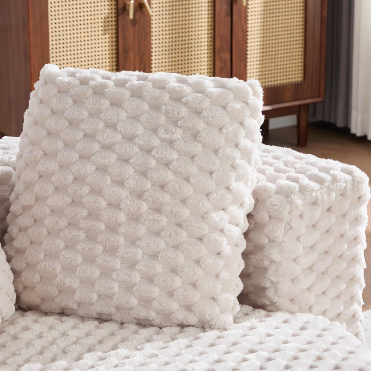 LOUNGESESSEL Mit Hocker Übergroß Rund Komprimiert Ohne Montage - Beige, Textil (129/65/116cm) - Urban Meuble