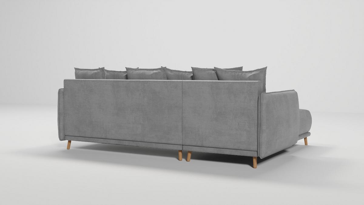 ECKSOFA Chroma Grau Luxusmicrofaser - Braun/Grau, Holz/Textil (238/170cm) - S-Style