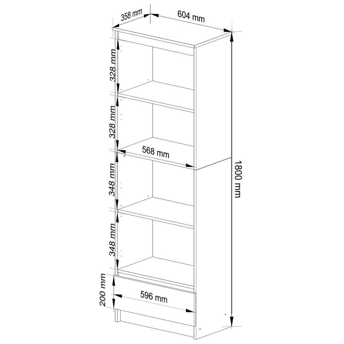STANDREGAL Erlefarben 180/60/35 - Erlefarben, Holzwerkstoff (60/180/35cm) - RAUMHIRSCH FURNITURE