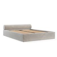 POLSTERBETT Solvo mit Stauraum 140/200 cm Hellbeige im Paros Stoff - Beige/Schwarz, Holz/Holzwerkstoff (140/200cm) - AltaBeds