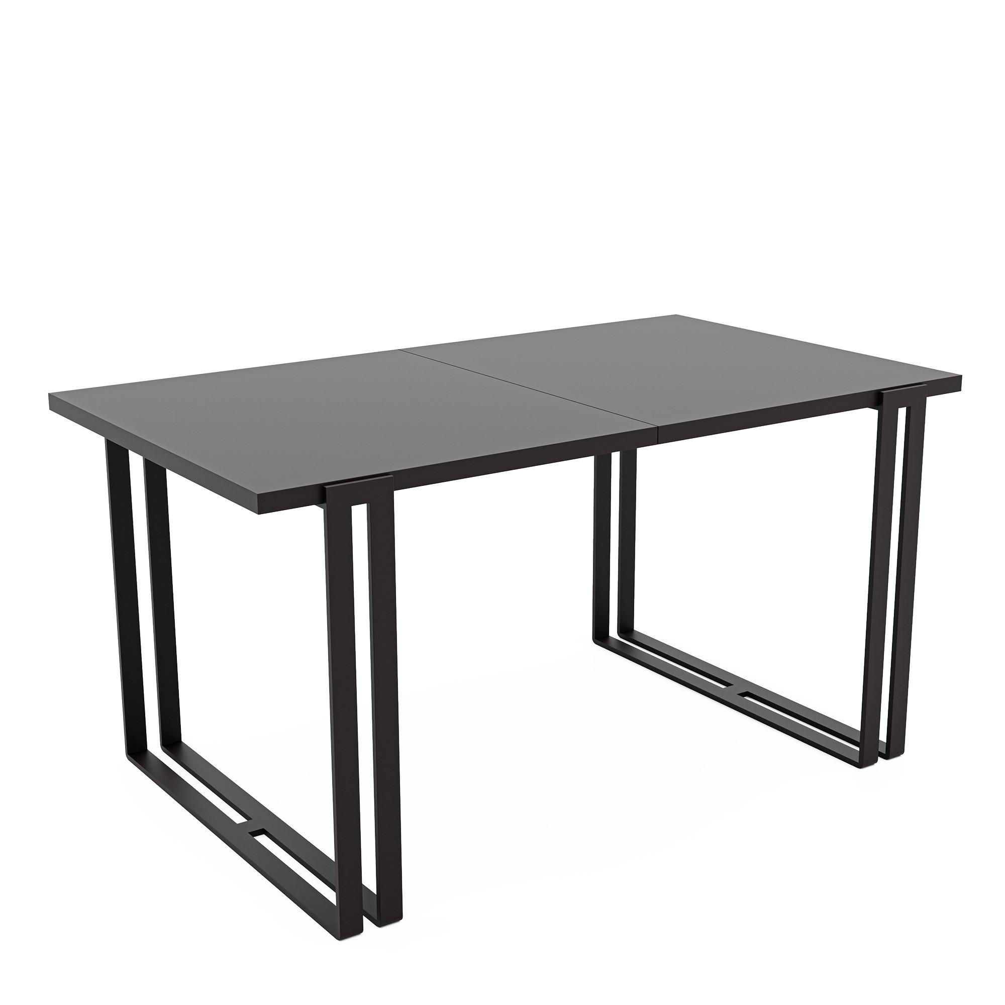 TISCH ausziehbar aus MDF, Schwarz - Schwarz, Holzwerkstoff (160/80/76cm) - Idohome