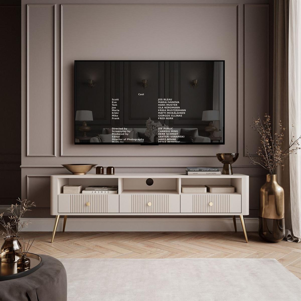 TV-LOWBOARD ELYSIA KASCHMIR mit Schubladen - Kaschmir, Holzwerkstoff (165/55/39cm) - Lookway