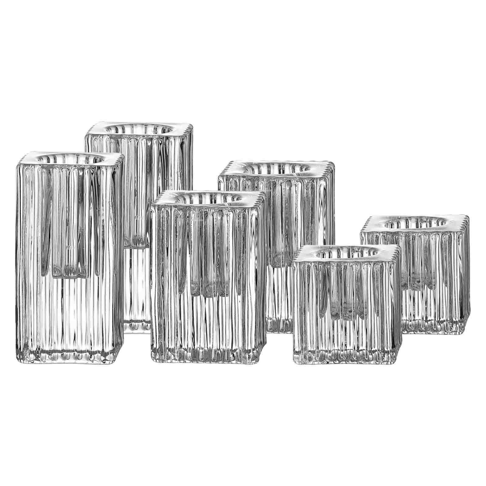 KERZENHALTER Candela transparent 4 / 6 / 8 cm 6-tlg. - Transparent, Glas (2/2/2cm) - Ritzenhoff Breker