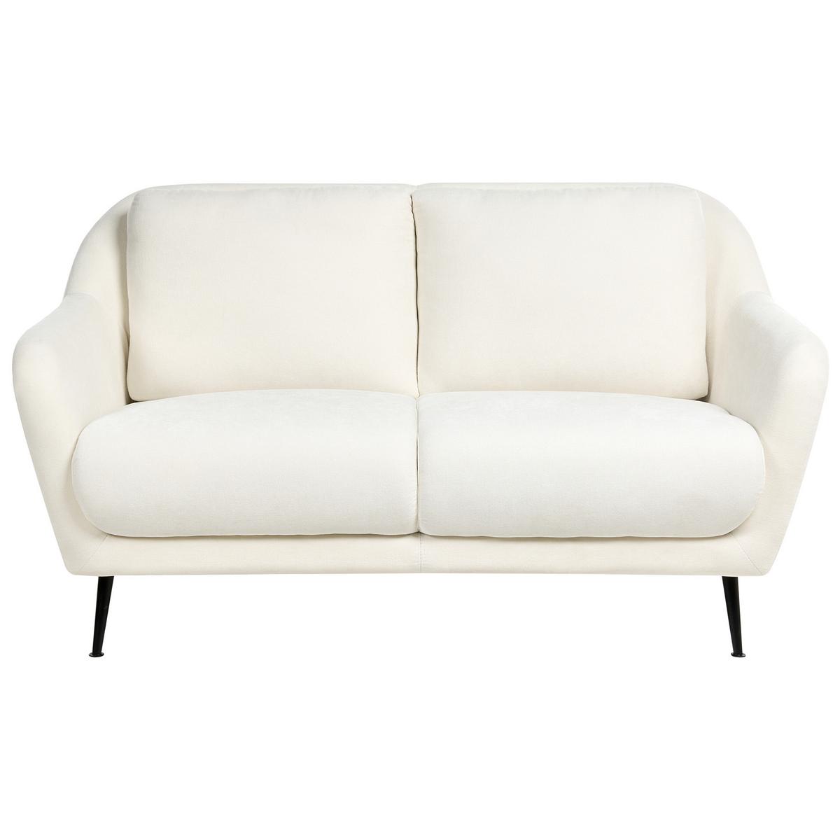 SOFA-SET 3-Sitzer Chenillegewebe Weiß Eiby - Schwarz/Weiß, Textil (148/80/91cm) - Beliani