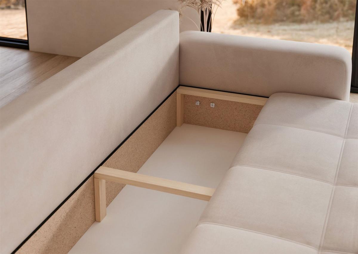 SCHLAFSOFA Leros - Beige, Holzwerkstoff/Textil (244/79/93cm) - Fun Möbel