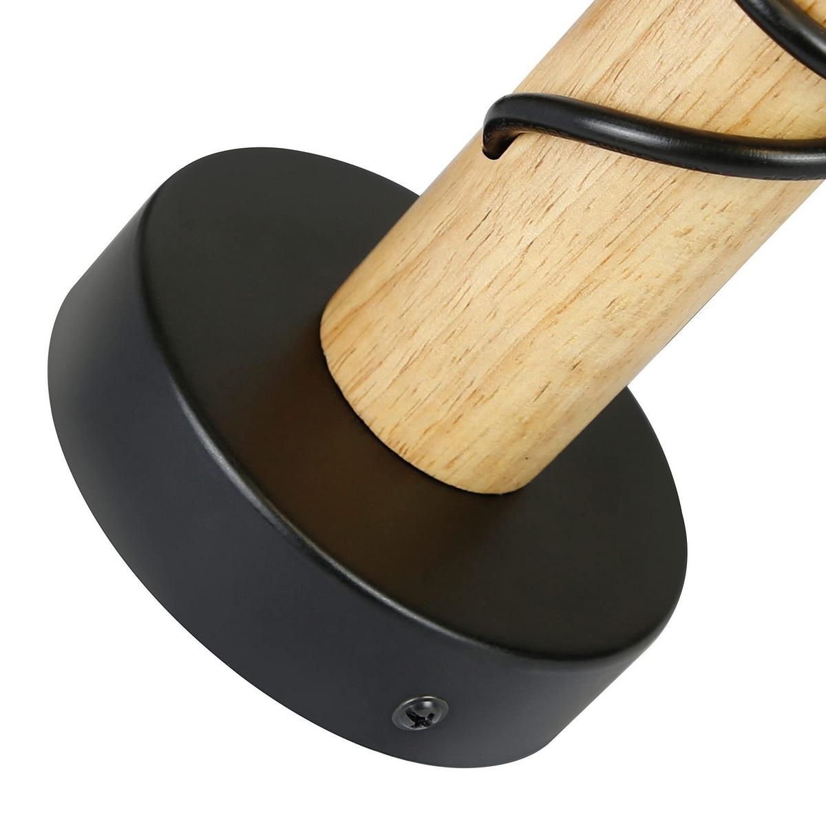 WANDLEUCHTE Kraftwerk - Schwarz, Holzwerkstoff (9/20/9cm) - Nettlife