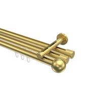 GARDINENSTANGE INNENLAUF Siteno Luino 360 cm (geteilt in 2 x 180 cm), 3-läufig, 20 mm Ø Messing-Optik - Messingfarben, Metall (360cm) - INTERDECO