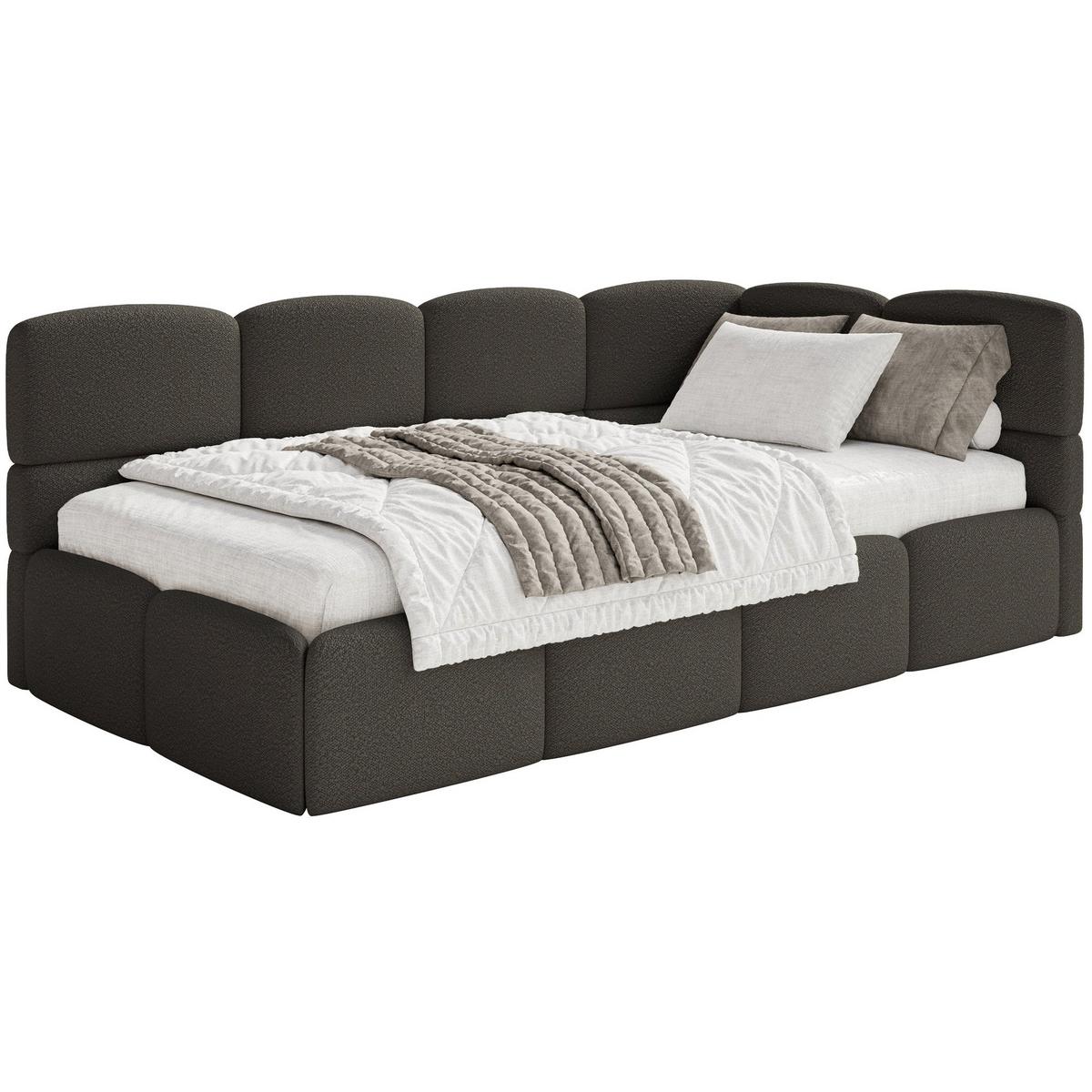 JUGENDBETT Cloudy Braun 120 cm, Bouclé - Schwarz/Braun, Kunststoff/Textil (120/200cm) - Selsey