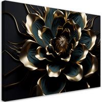 WANDBILD 3d lotusblume abstrakt ai - Goldfarben, Textil (60/40cm) - Feeby