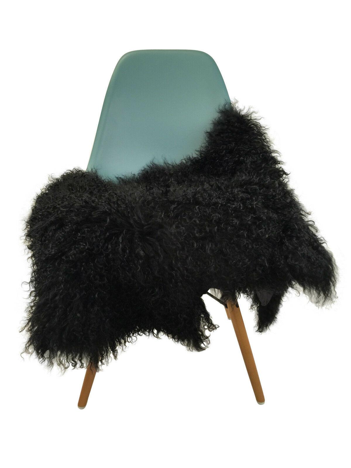 SCHAFFELL Tibetfell Schwarz Langwollig ca. 90 cm - Schwarz, Fell (50/90cm) - Provellus