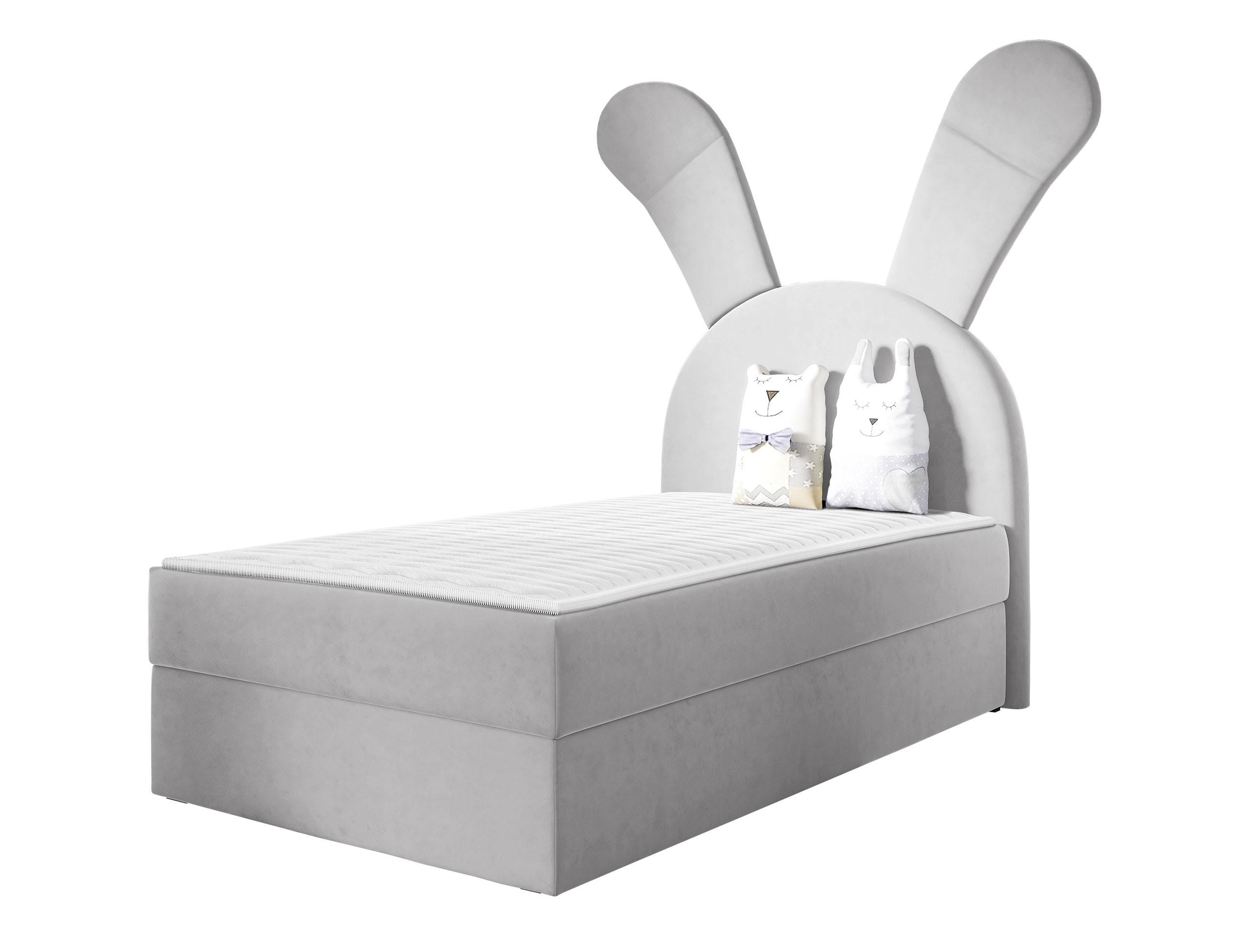 BOXBETT Bunny Light, Seite: Links - H3 - Hellgrau/Schwarz, Holz/Textil (100/200cm) - MIRJAN24