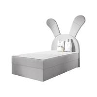 BOXBETT Bunny Light, Seite: Rechts - H3 - Hellgrau/Schwarz, Holz/Textil (100/200cm) - MIRJAN24