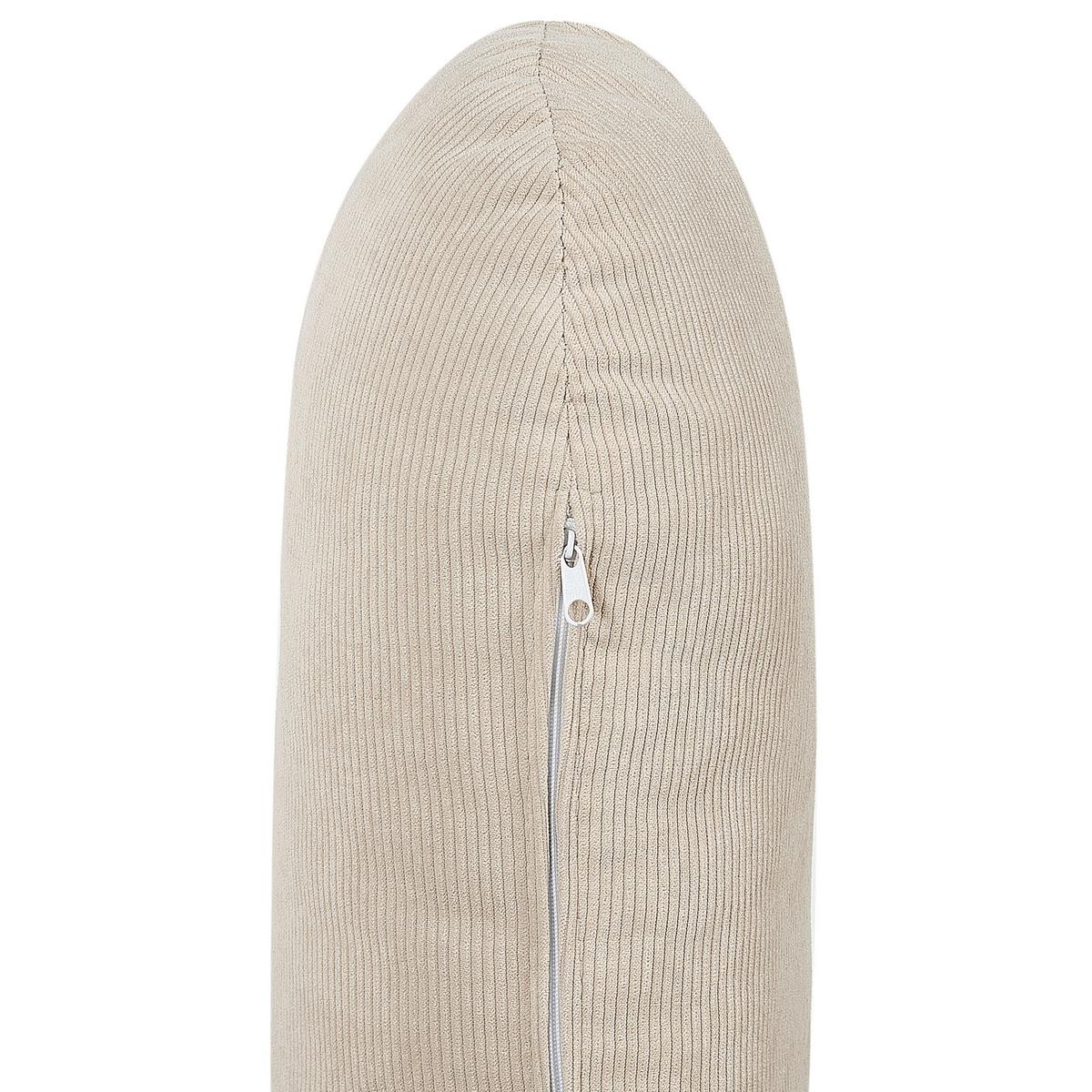 3-SITZER-ECKSOFA Cord hellbeige rechtsseitig Simos - Hellbraun/Beige, Textil (264/159cm) - Beliani