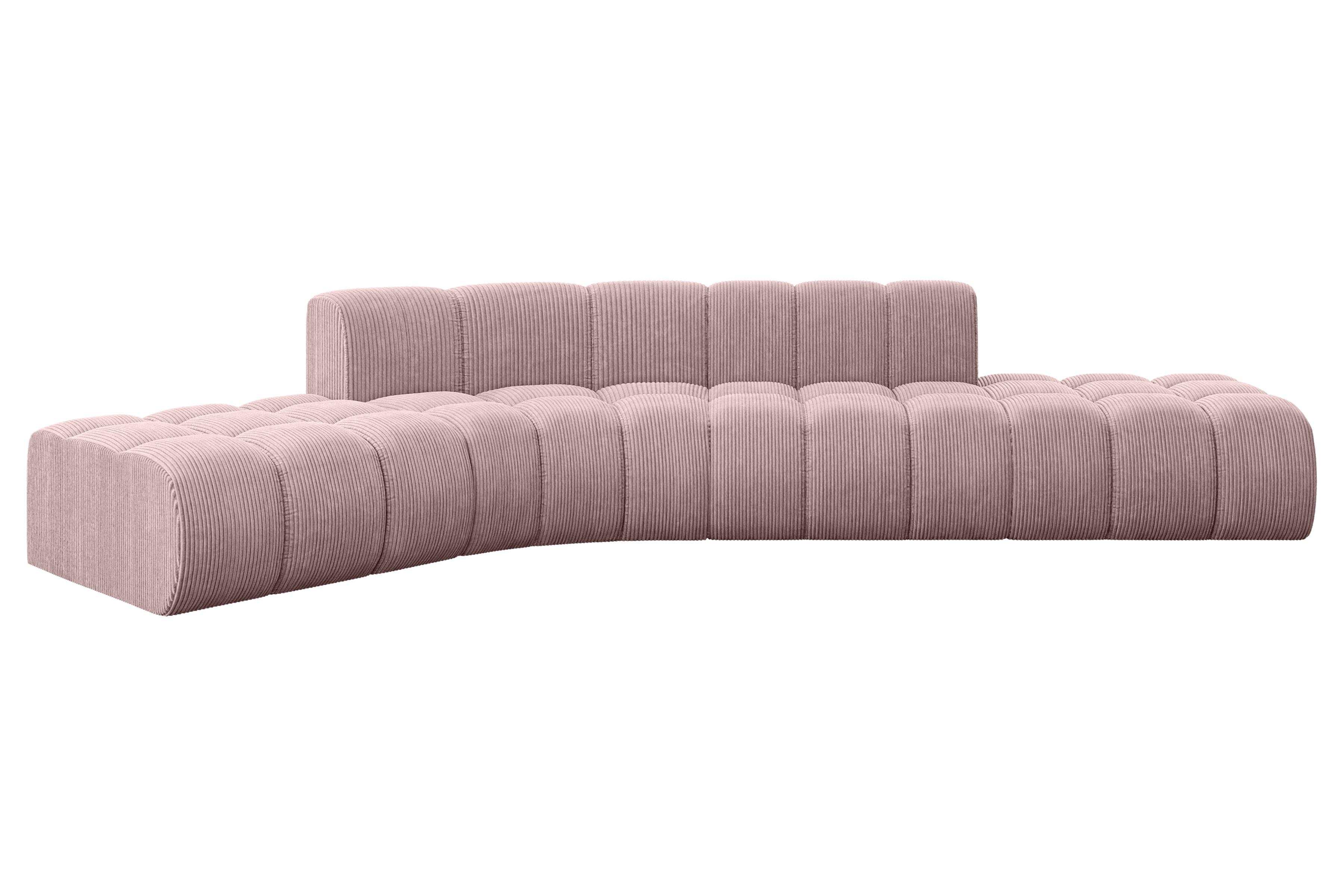 ECKSOFA modulares Sofa Solven-L1 - 380x174x70 cm Rosa - Rosa, Holzwerkstoff/Textil (380/174cm) - ALTDECOR