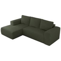 ECKSOFA TRENTINO L Grün Boucle - Links - Schwarz/Grün, Kunststoff/Textil (266/164cm) - MKS