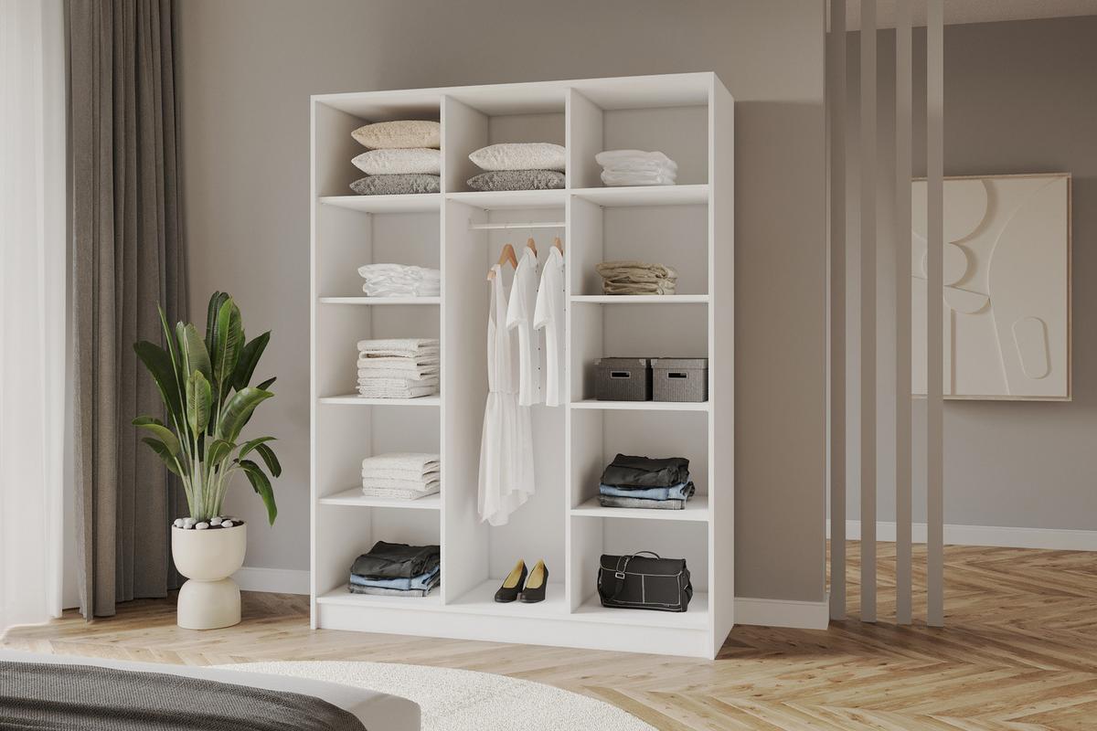 KLEIDERSCHRANK - LESE - 150 - Weiß - Goldfarben/Weiß, Holzwerkstoff (150/200/51cm) - ALTDECOR