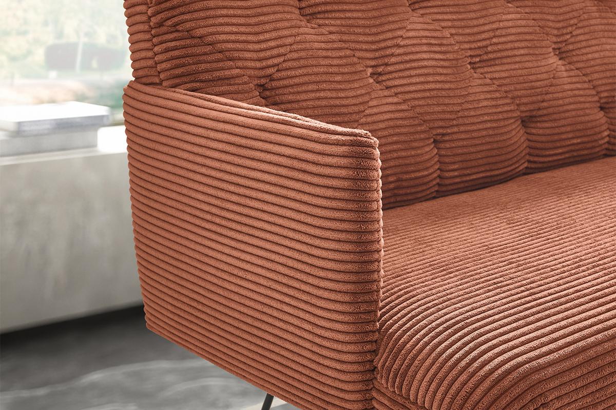 ESSZIMMERBANK CHARME Braun Cord - Braun, Textil (206/85/69cm) - KAWOLA