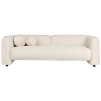 3-SITZER-SOFA Samtstoff cremeweiß Leiren - Weiß, Textil (224/73/83cm) - Beliani