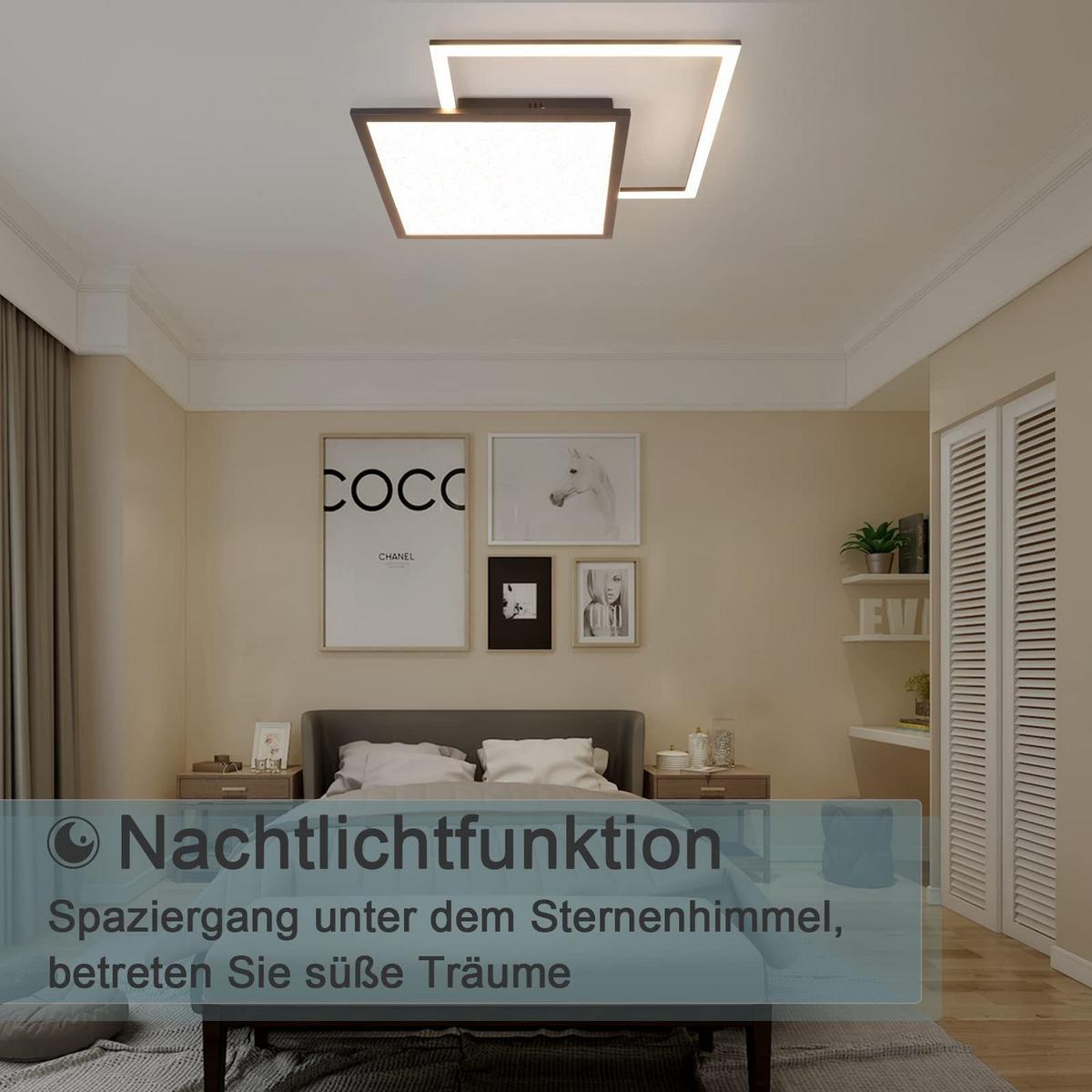 LED-DECKENLEUCHTE Zelmar 53/53/4.5 cm - Schwarz, Kunststoff (53/53/4.5cm) - ZMH