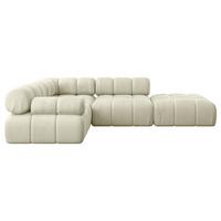 ECKSOFA modulares Sofa Felto-L1 - 285x190x70 cm Beige Velours - Beige, Holzwerkstoff/Textil (285/190cm) - ALTDECOR