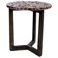 TISCH aus Holz und Capiz, braun, 40x45cm - Braun, Holz (40/40/45cm) - Wanderlust