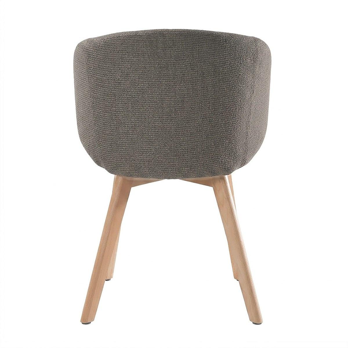 STÜHLE 2er?Set aus stoff und massive Holzfüße 60/55/79 cm - Braun, Textil (55/79/63.5cm) - Calicosy