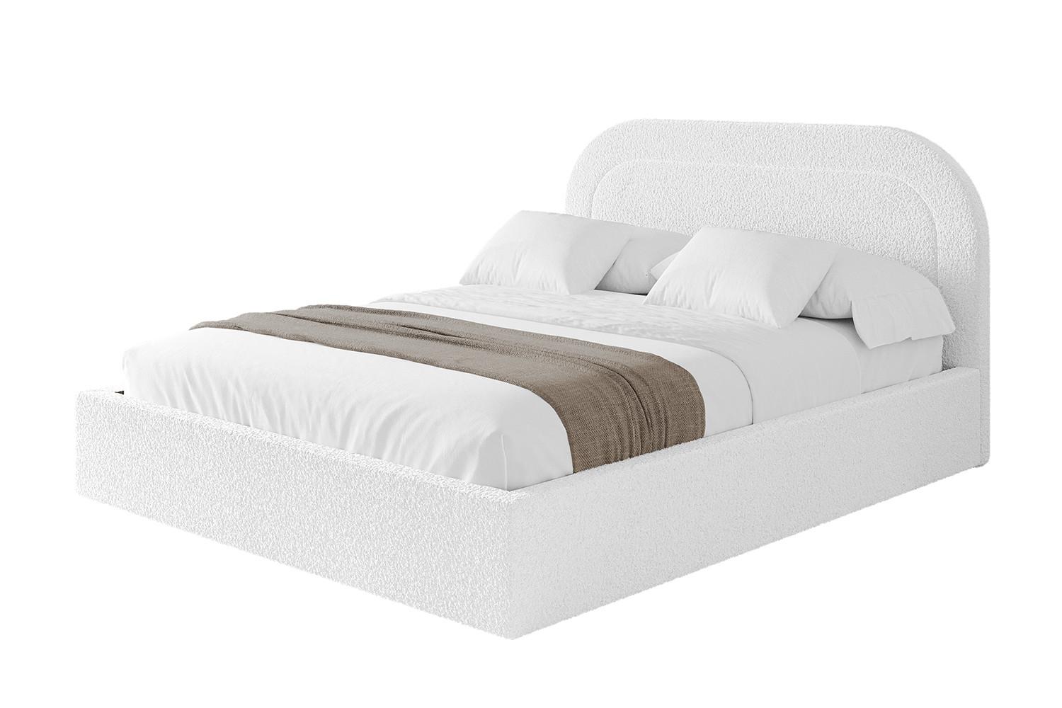 POLSTERBETT mit Bettkasten und Lattenrost, Bett mit Matratze H3/H4 - LERAY 120x200 Weiß - Weiß, Holzwerkstoff/Textil (120/200cm) - ALTDECOR