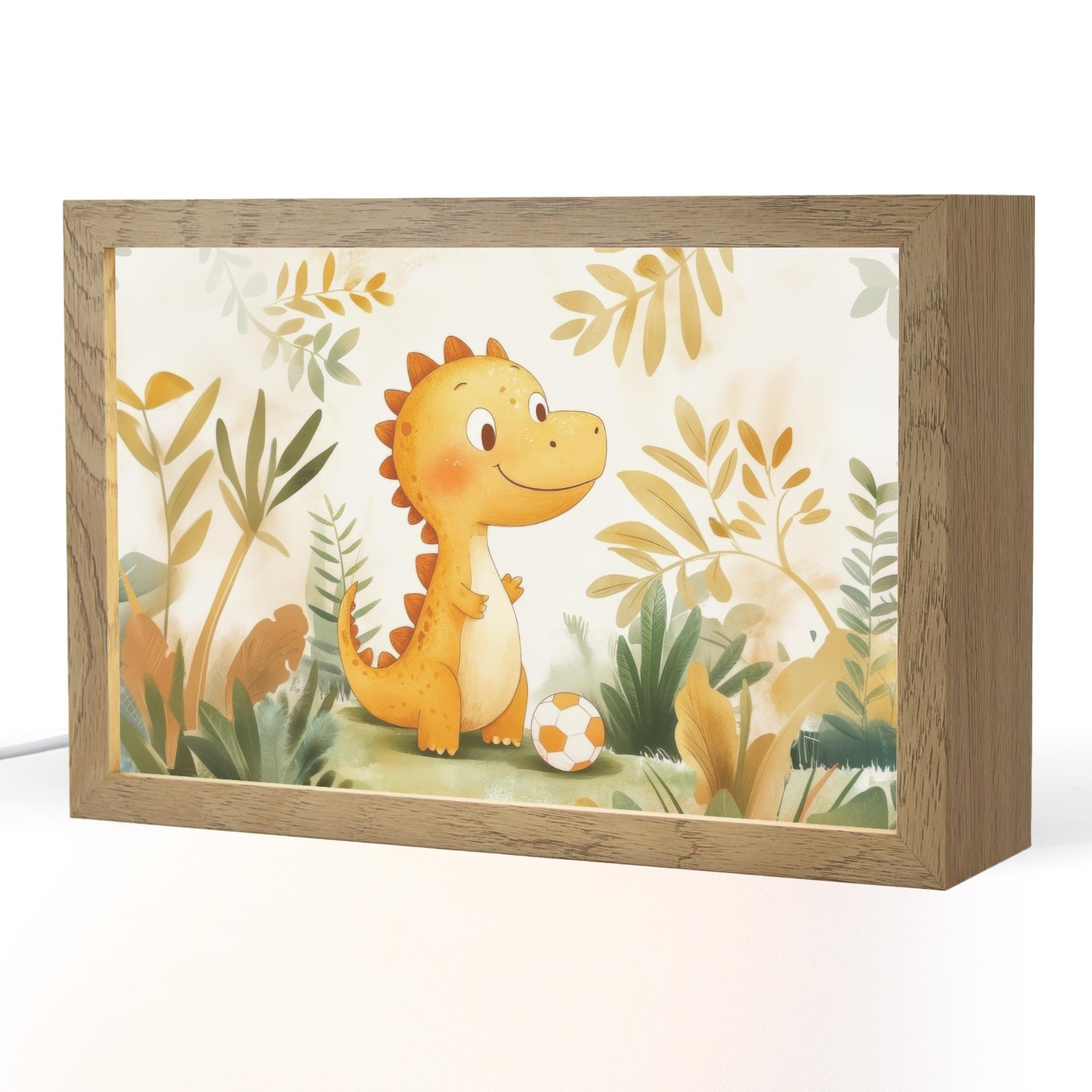 NACHTTISCHLAMPE Dino - Fußball - Orange 30x20 cm - Beige, Holzwerkstoff (8/30/20cm) - OnlyWow