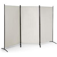 RAUMTEILER mit Untersetzern Beige - Beige, Textil (260/183cm) - COSTWAY
