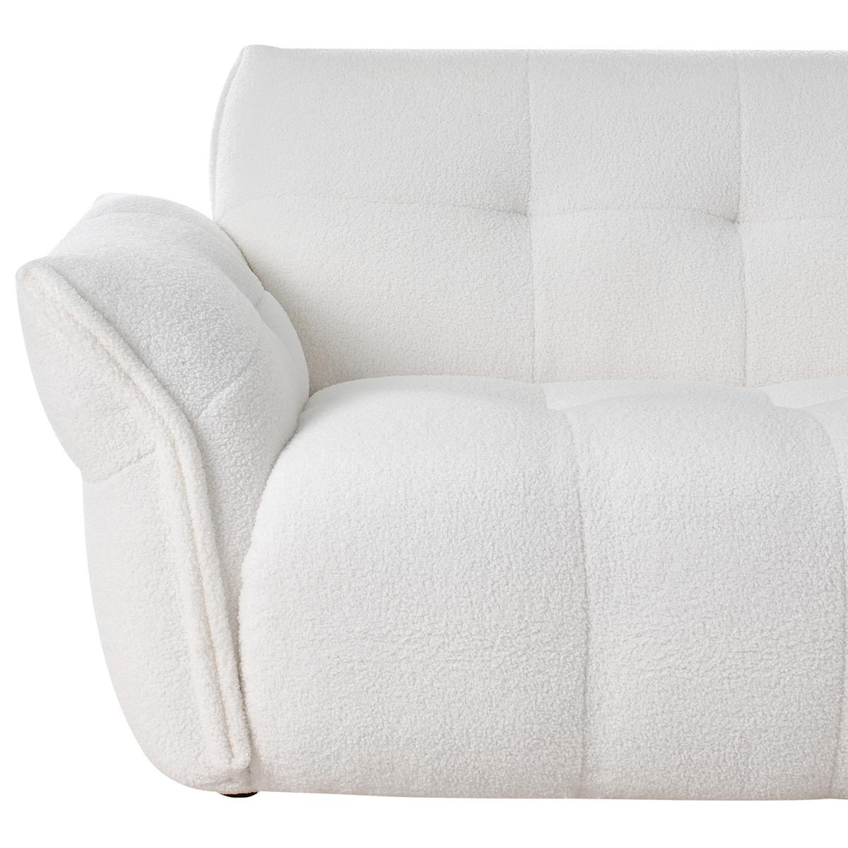2-SITZER-SOFA Bouclé Weiß Halba - Weiß, Textil (174/80/85cm) - Beliani