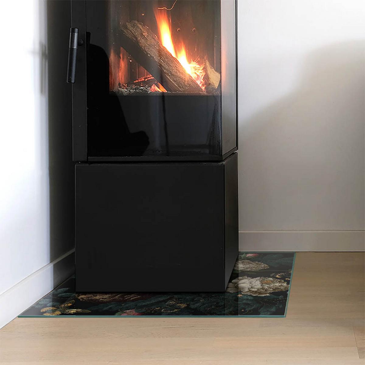 GLASPLATTE für Kamin 50x50 cm - Grün, Glas (50/50/0.4cm) - TULUP