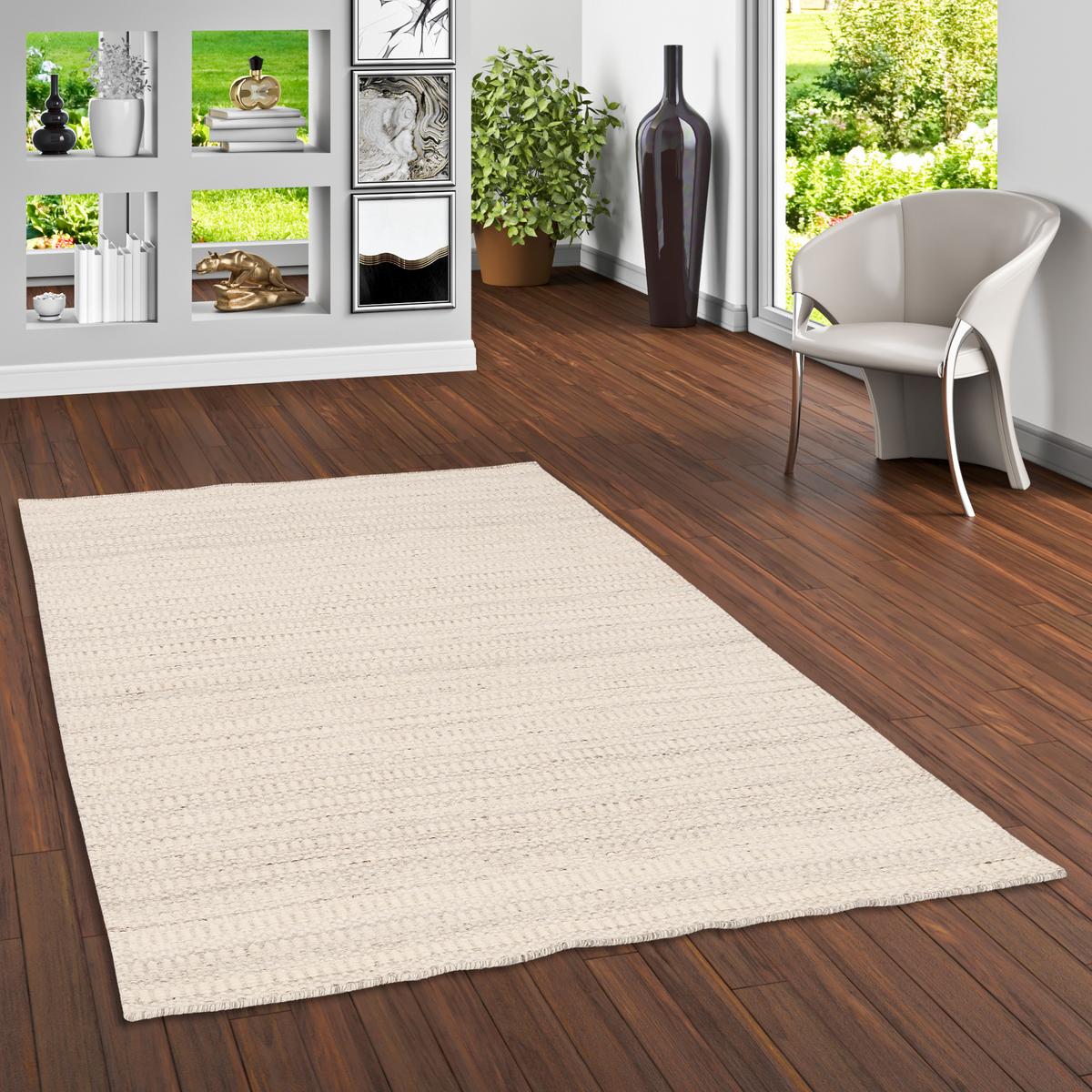 NATUR TEPPICH WOLLE SKANDI MELIERT - Creme, Textil (70/130cm) - Pergamon