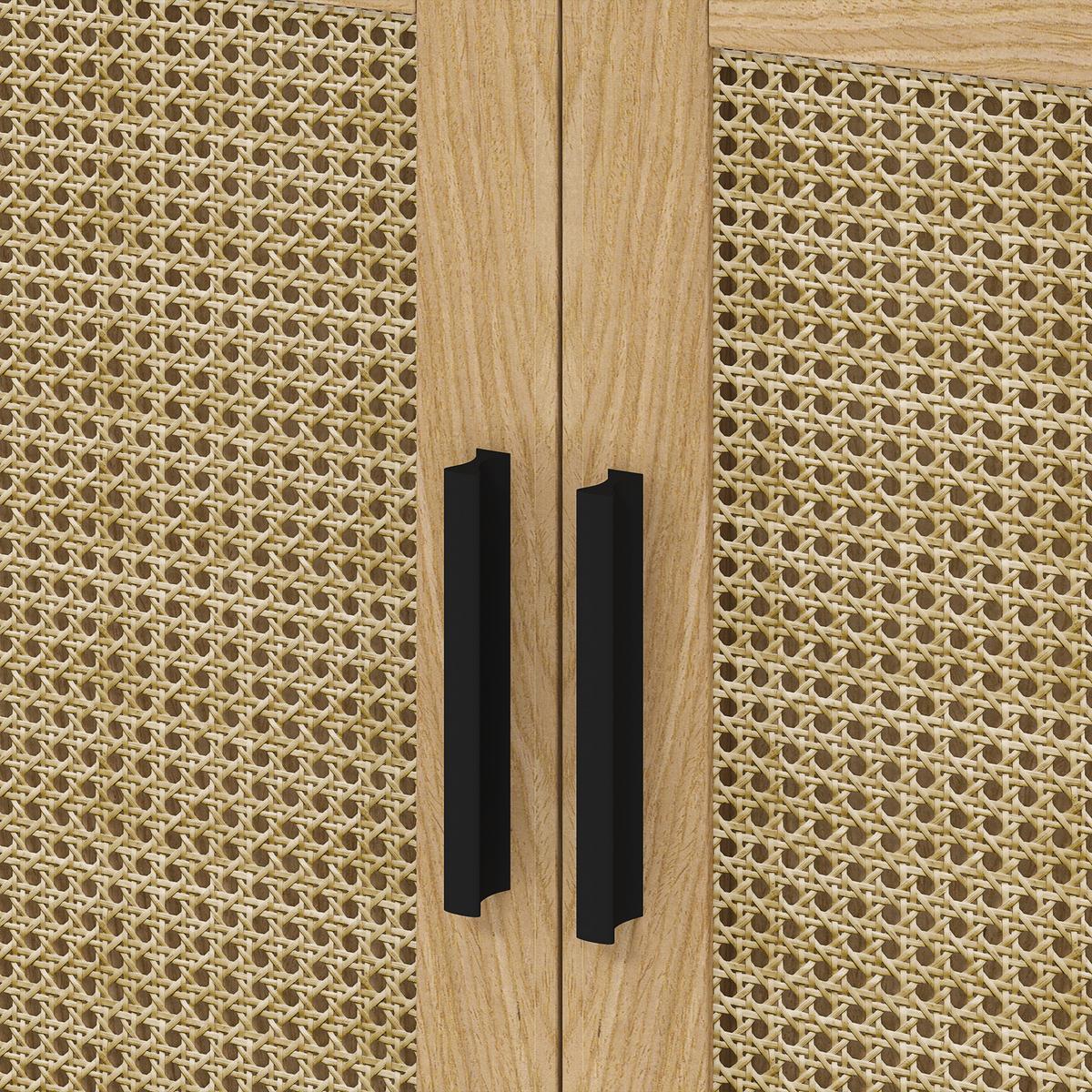 WASCHBECKENUNTERSCHRANK Unterschrank mit Schrankfach, Rattanoptik, Eiche - Eichefarben, Holz (39/60/60cm) - Kleankin