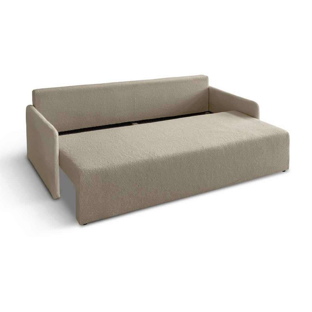 SCHLAFSOFA CUDDLE mit Schlaffunktion und Bettkasten, Quelle 16 - Ecru, Textil (207/90/90cm) - Lookway