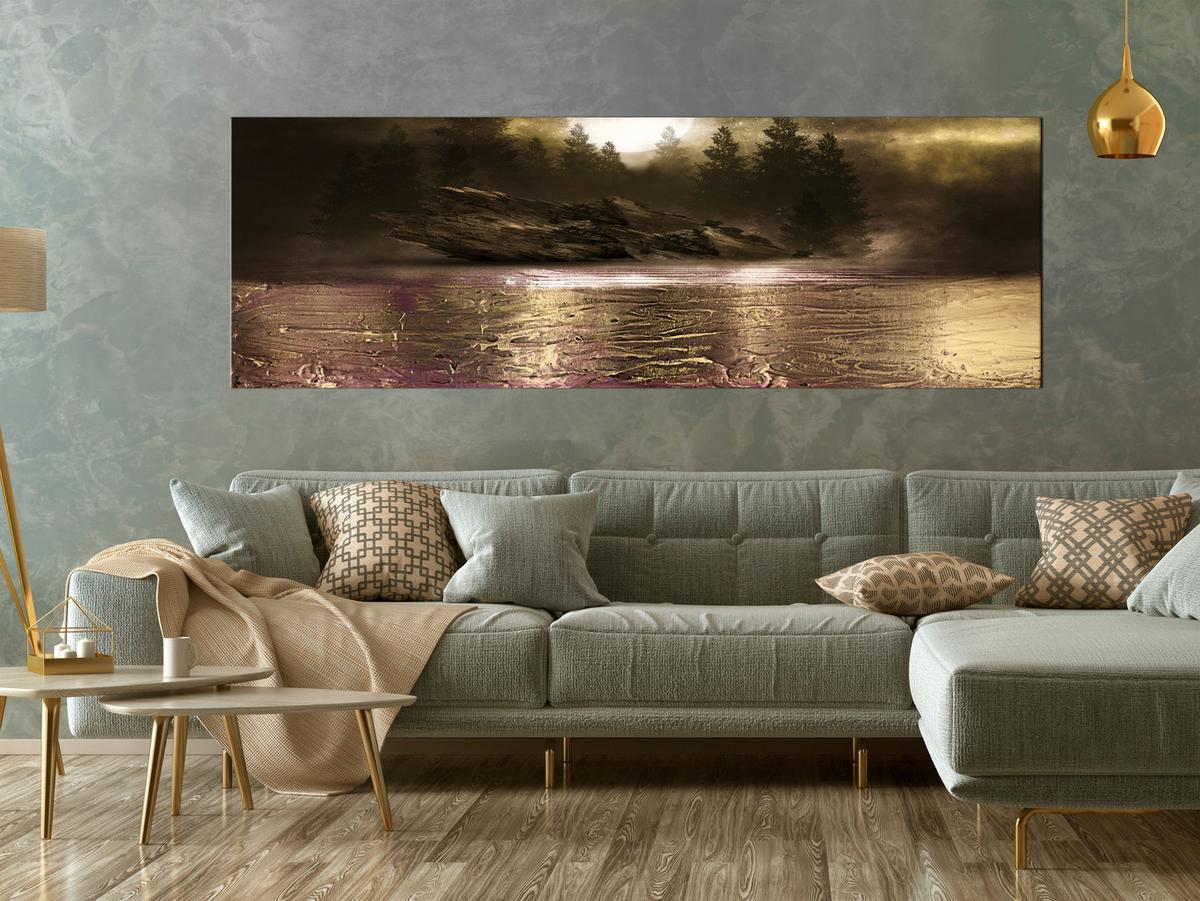 KUNSTDRUCK Braun 120/40 cm - Lila/Braun, Textil (120/40cm) - KUNSTLOFT