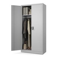 SOZIALRAUMSCHRANK aus Stahl Metallschrank für Büro Stahlschrank für Dokumente Akten Hellgrau 90x45x185cm - Hellgrau, Metall (90/185/45cm) - Muralo