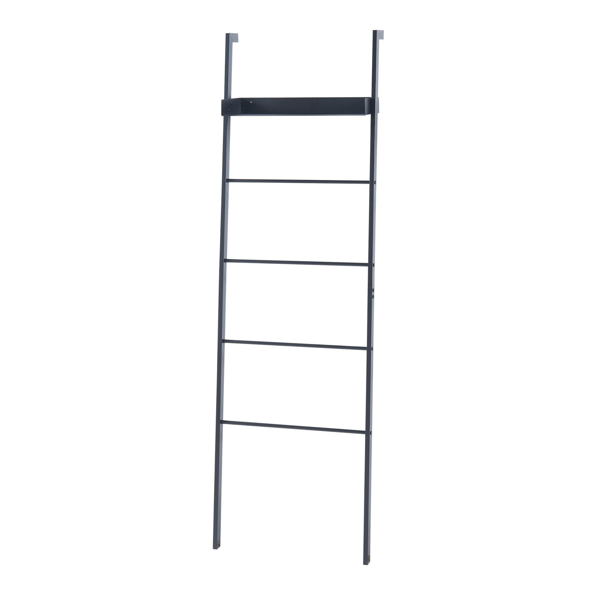 LEITERREGAL Øksnes - Schwarz, Metall (50/160/27.5cm) - [en.casa]