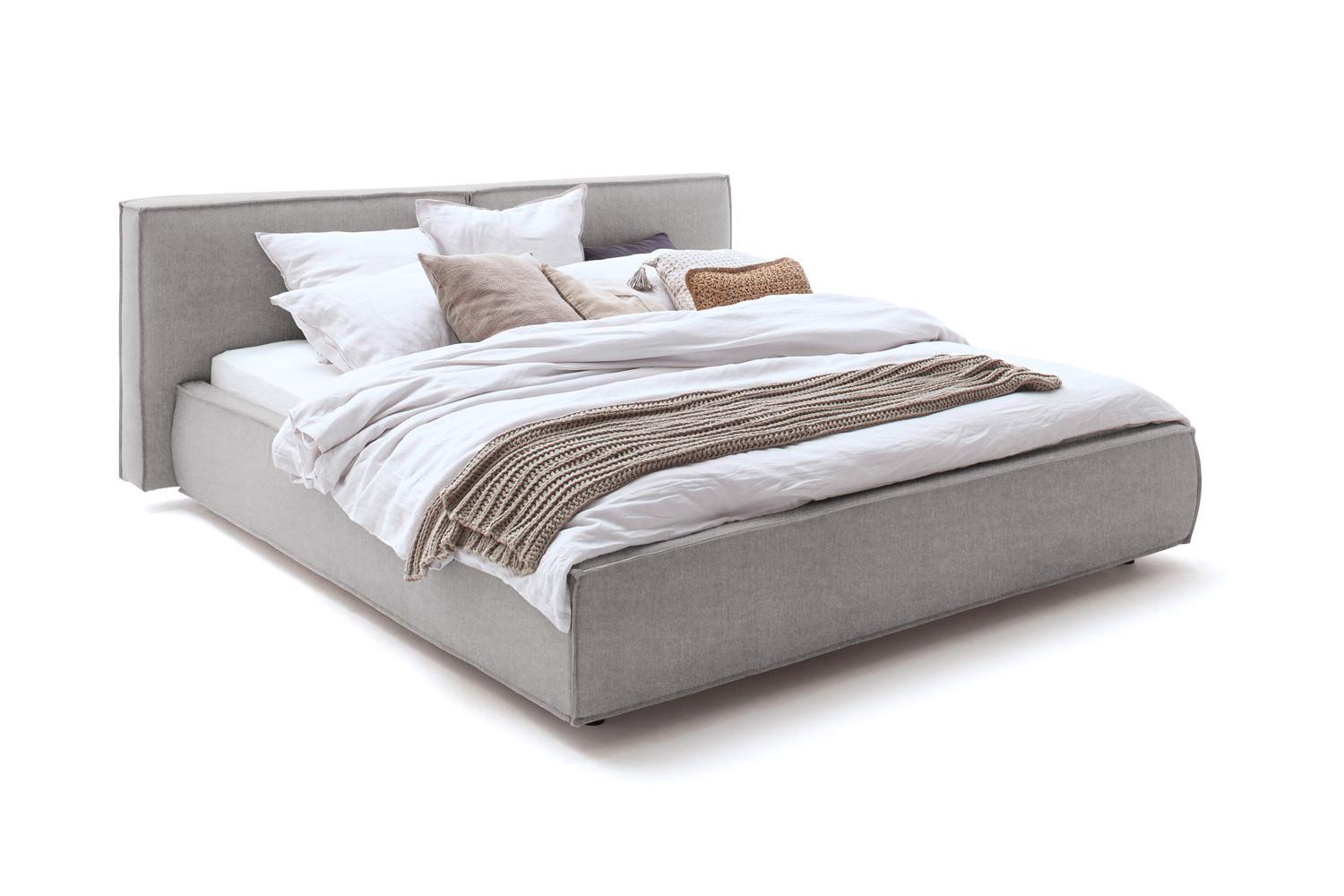 POLSTERBETT CARLO Grau Flachgewebe - Grau, Textil (200/200cm) - KAWOLA
