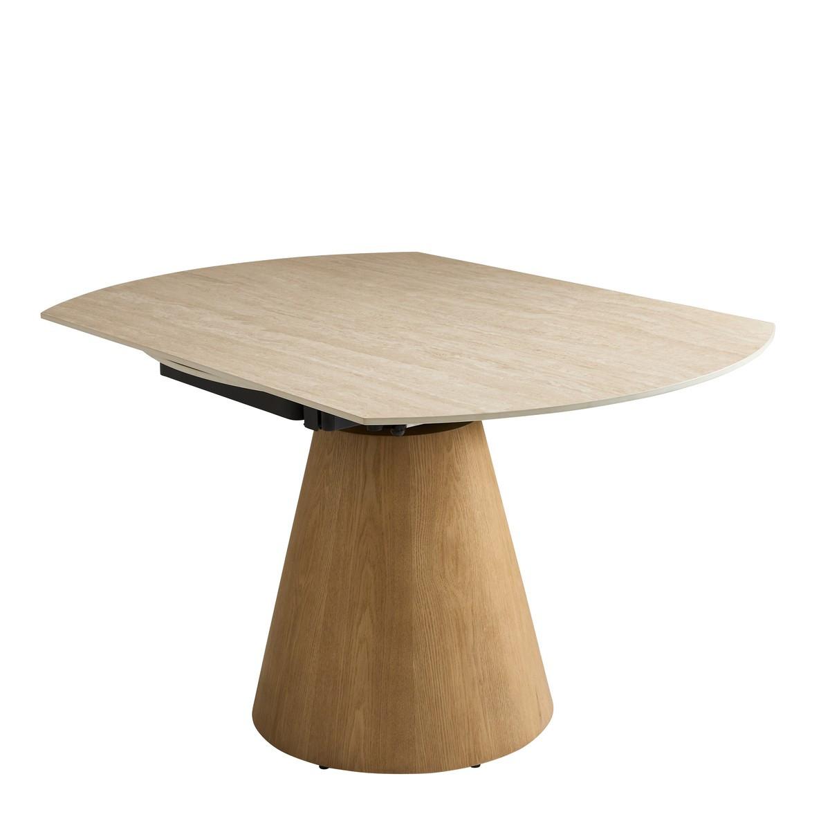ESSTISCH mit Erweiterungen Rund 135/180/90 cm - Beige, Keramik (77/135/90cm) - Signature