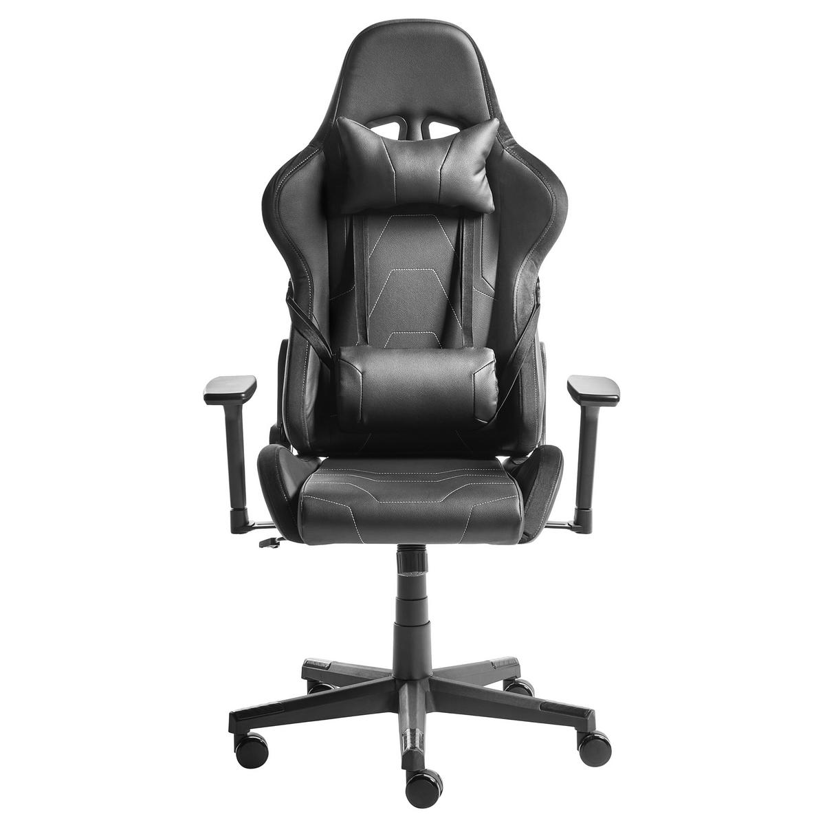 GAMING Stuhl Kunstleder Schwarz Voltixa - Schwarz, Kunststoff/Textil (70/129/70cm) - Beliani