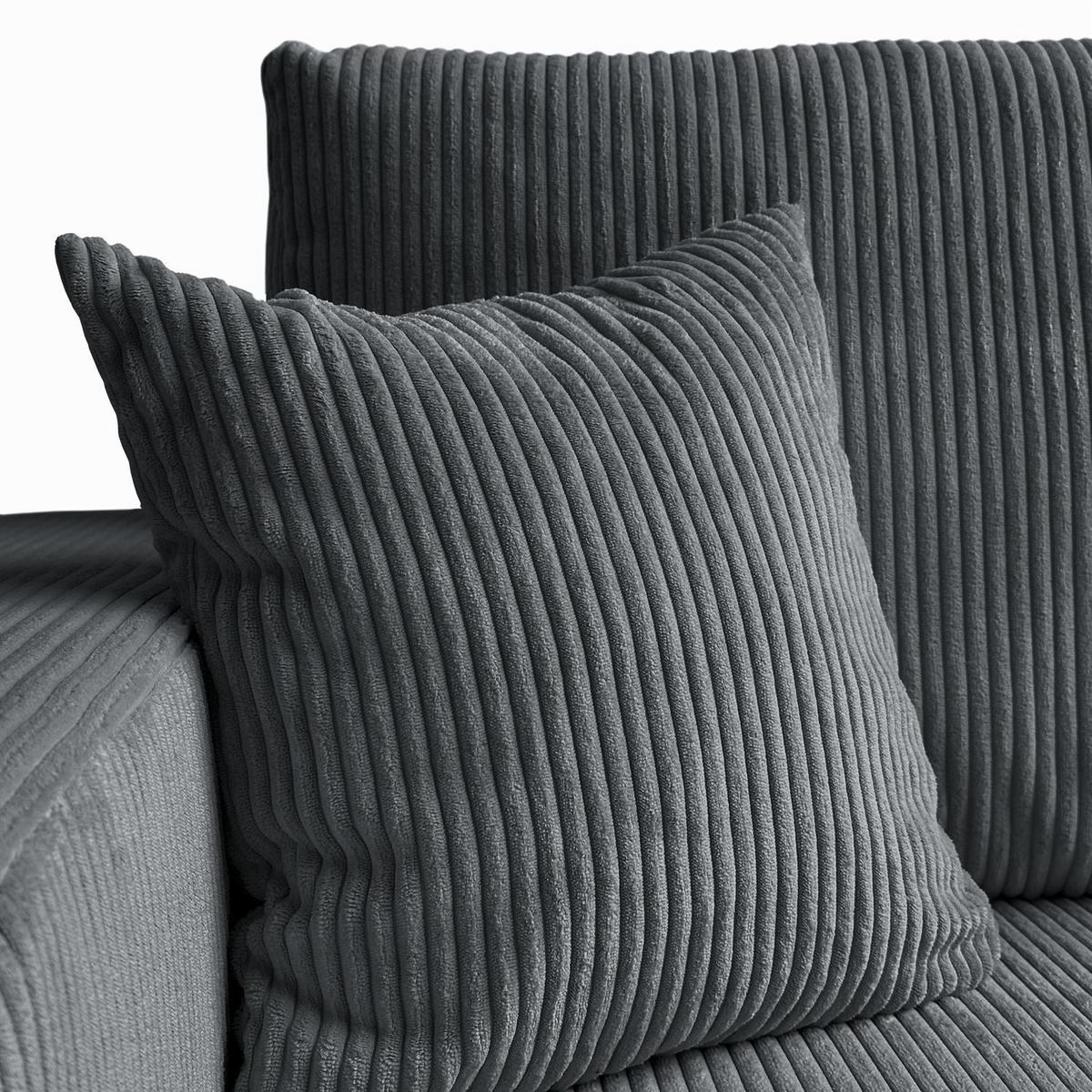 ECKSOFA Gepolstertes PRESTIGE XL mit Schlaffunktion und Bettkasten, Poso 34 - Dunkelgrau, Textil (277/143cm) - Lookway