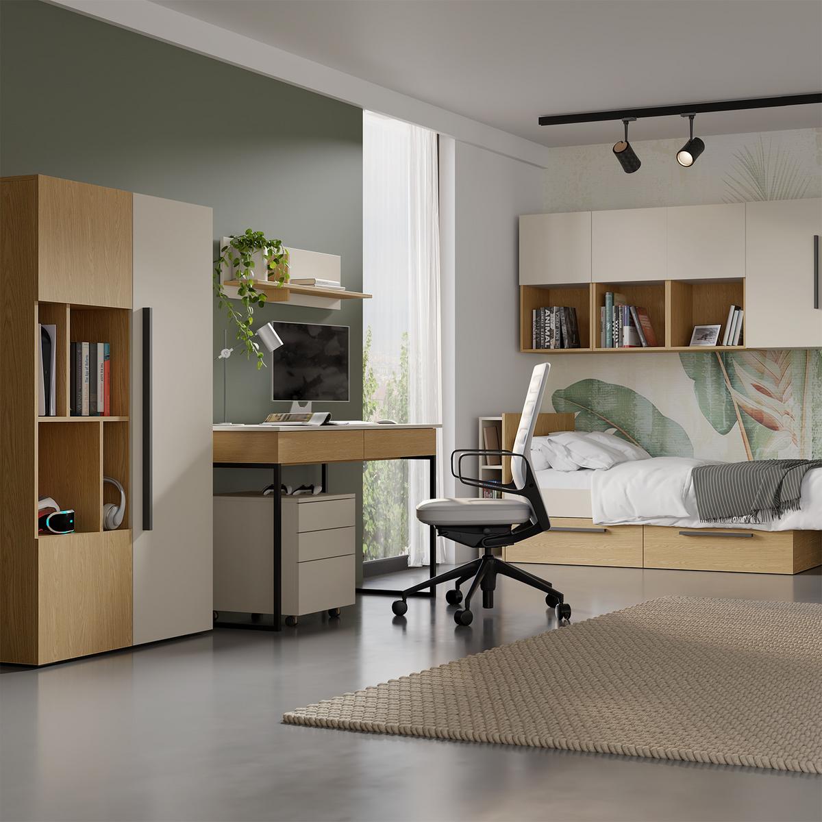 BÜCHERREGAL Largo mit 2 Türen und offenen Fächern, für Jugendzimmer, 90 cm, Kaschmir/Frühlings-Eiche - Kaschmir/Eichefarben, Holzwerkstoff (90/117/40cm) - Beautysofa