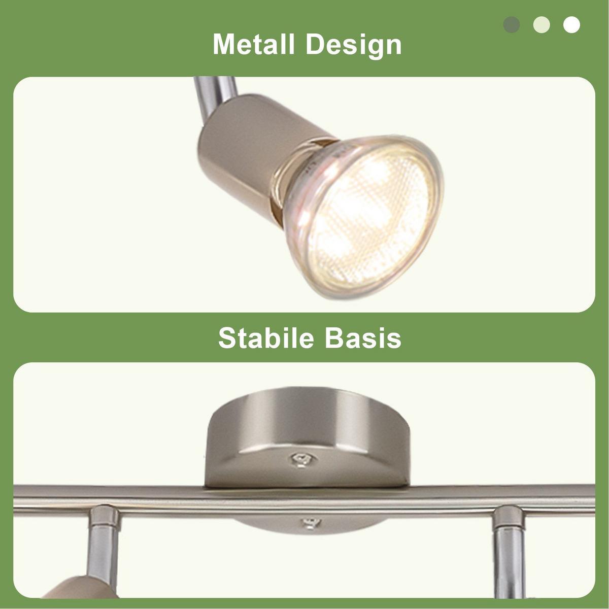 DECKENSTRAHLER 4-flammig Levin 54/15/3.2cm - Silberfarben, Metall (54/15/3.2cm) - Nettlife