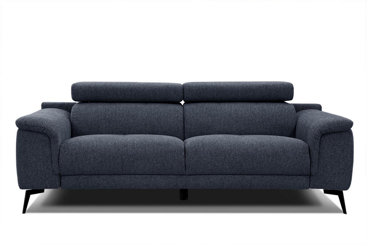 SOFA FIERO 3-Sitzer, dunkelblau - Schwarz/Dunkelblau, Holzwerkstoff/Textil (212/82/103cm) - Wozimo