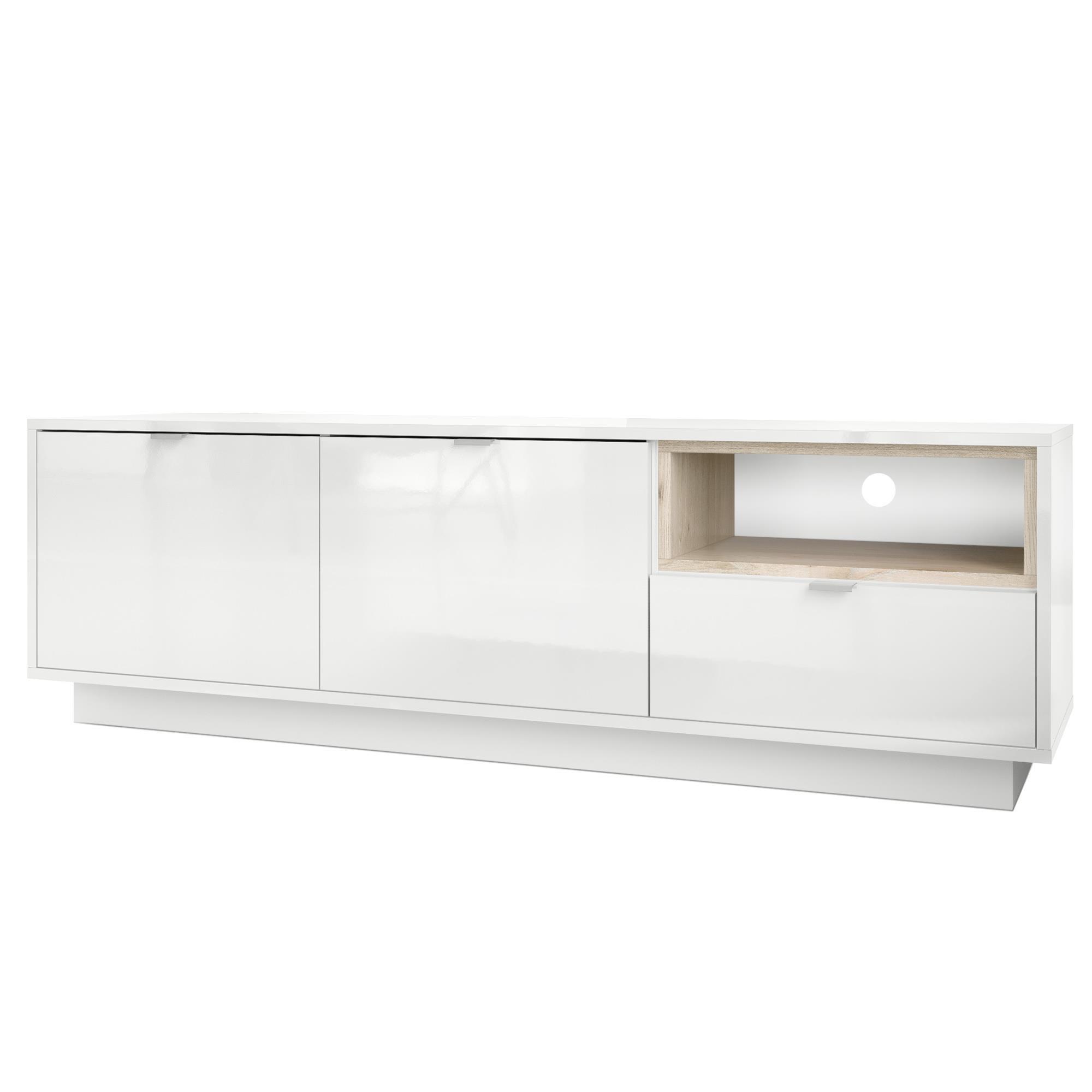 LOWBOARD Metro Einsatz in Eiche Nordic - Silbereichenfarben, Holzwerkstoff (153/48/37cm) - Vladon