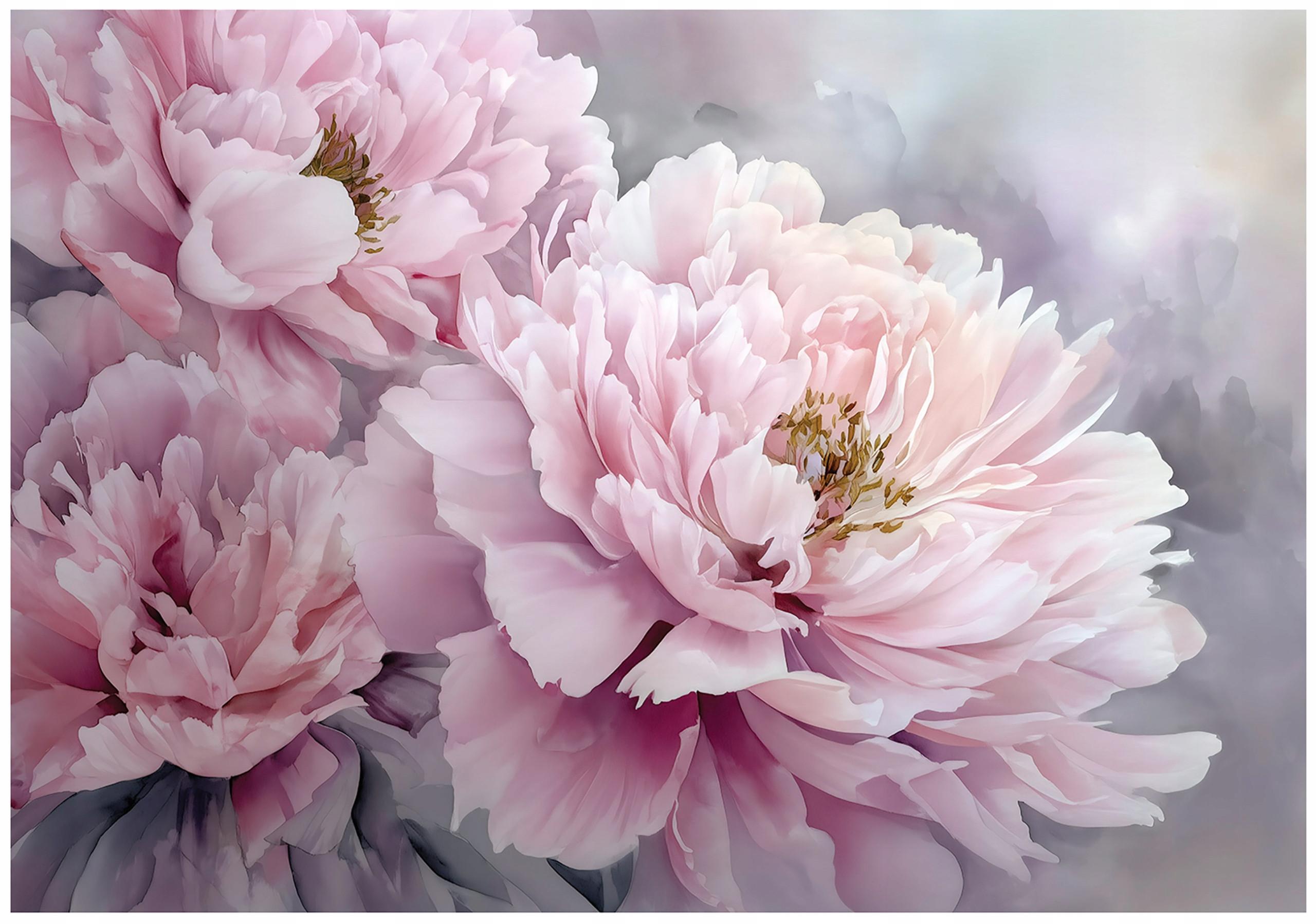 FOTOTAPETE Blumen Pfingstrosen Rosa 300x210 cm - Multicolor, Papier (300/210cm) - Wallarena