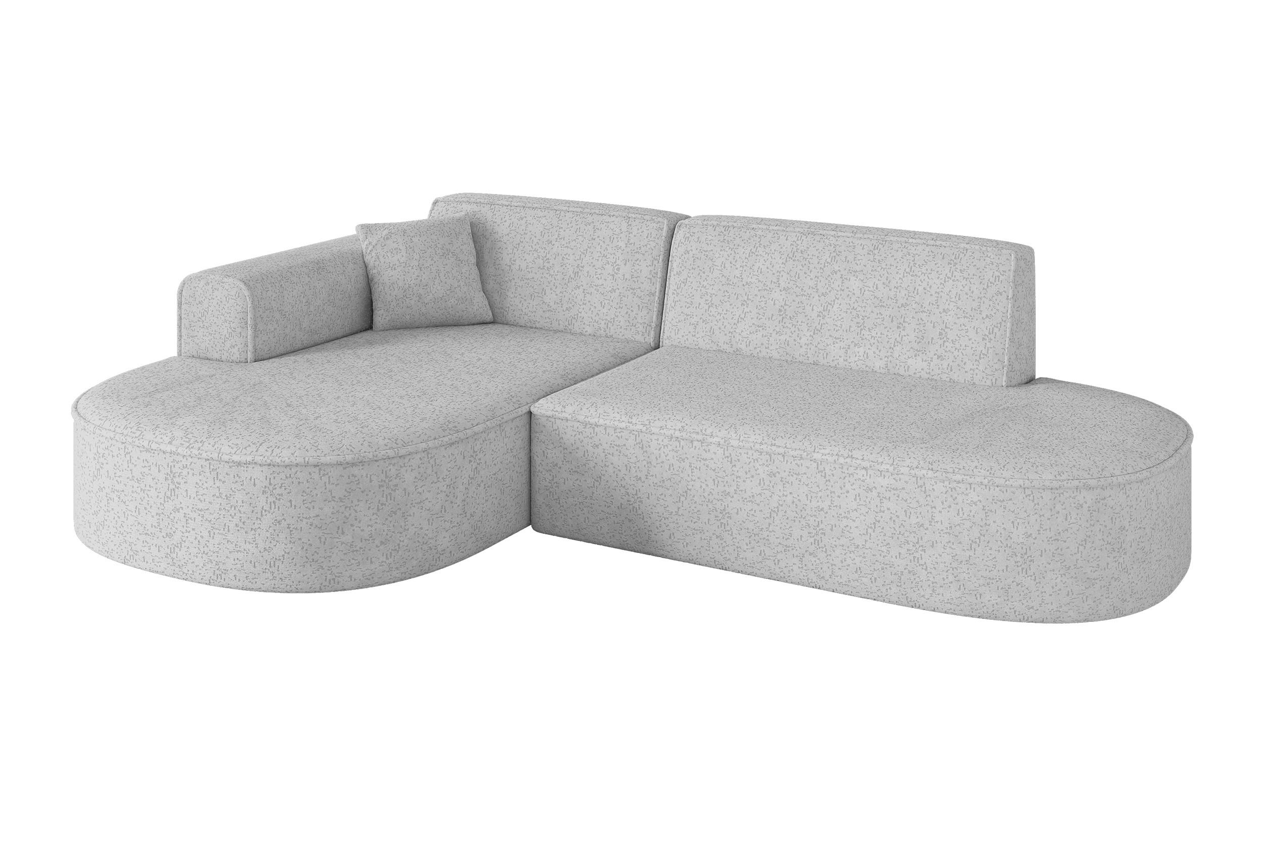 ECKSOFA Ottomane Links MARI-L1 - 243x171x79 cm Grau Tissu - Schwarz/Grau, Holzwerkstoff/Kunststoff (243/171cm) - ALTDECOR