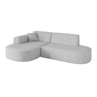 ECKSOFA Ottomane Links MARI-L1 - 243x171x79 cm Grau Tissu - Schwarz/Grau, Holzwerkstoff/Kunststoff (243/171cm) - ALTDECOR