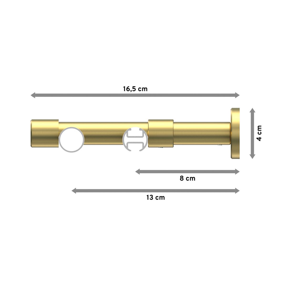 GARDINENSTANGE RUNDROHR-INNENLAUF Prestige Savio 600 cm (geteilt in 3 x 200 cm), 2-läufig, 20 mm Ø Messing-Optik - Messingfarben, Metall (600cm) - INTERDECO