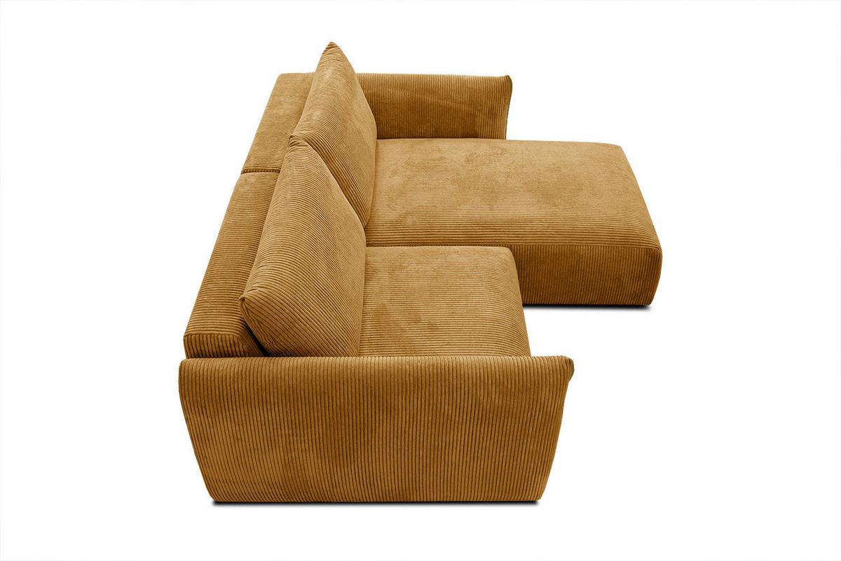 ECKSOFA TAUER 3-Sitzer, honig - Schwarz/Honig, Holzwerkstoff/Kunststoff (206/173cm) - Wozimo